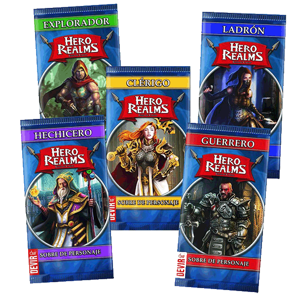 Hero Realms - PACK Clerigo / Ladron / Mago / Explorador / Guerrero